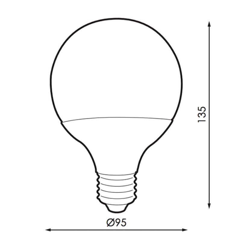 Bombilla Led E27 G95 15W 3000K - Imagen 2