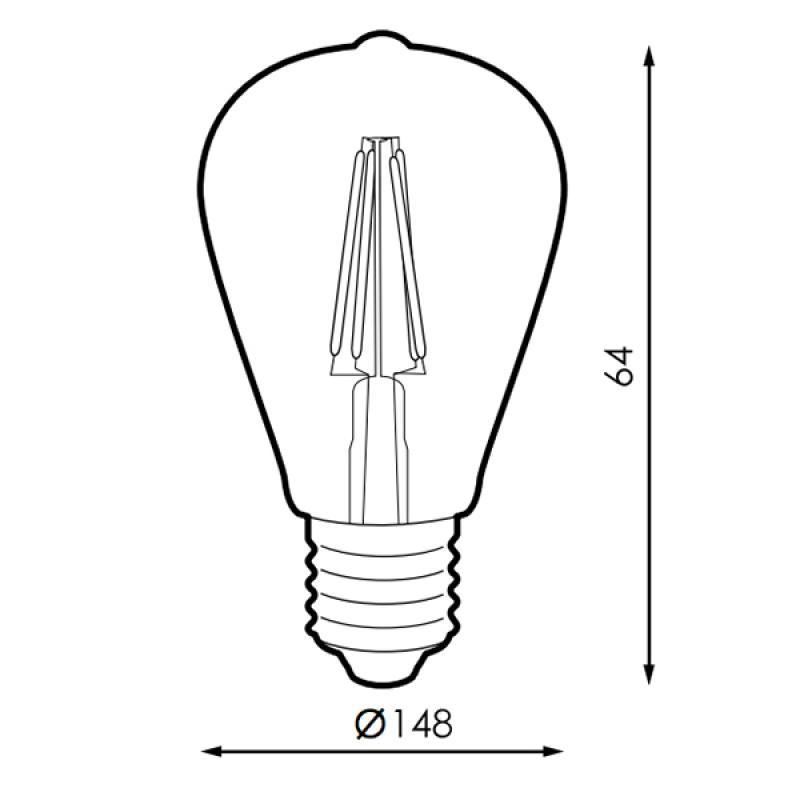 Bombilla Led Filamento E27 ST64 6W 2300 - Imagen 2